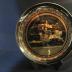ceramic plate black with gilt design