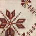 ecru with red and varicoloured embroidered table runner