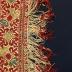 ecru with red and varicoloured embroidered table runner