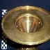 brass cake stand with lidded bowl